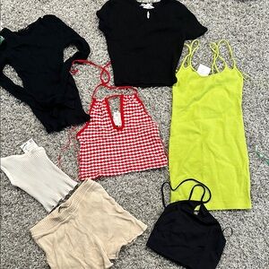 ZARA WOMENS SIZE SMALL Clothing Bundle - Black, Red, Green, Cream